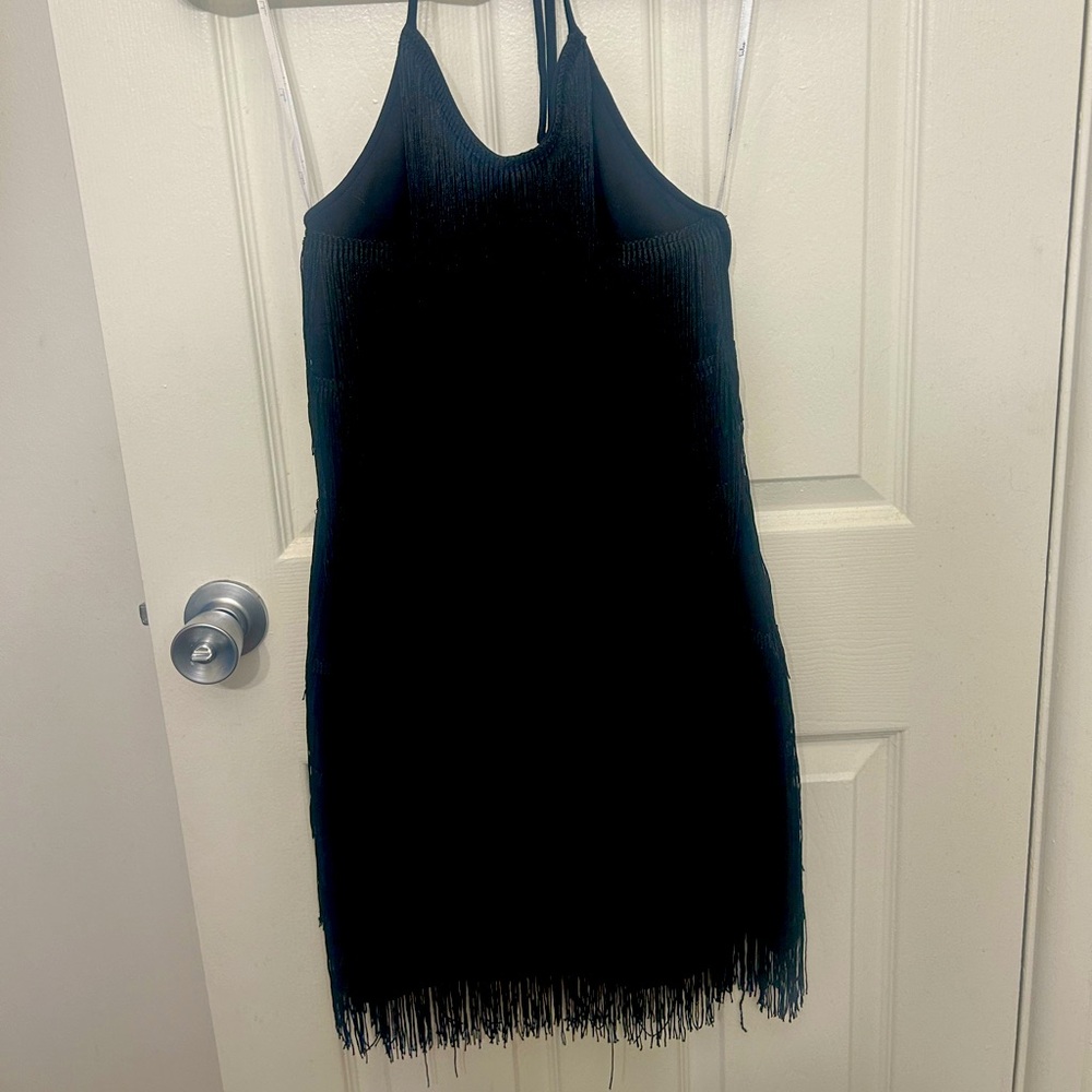 Lulus black fringe dress